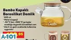 BAMBU KAPAKLI BOROSİLİKAT DEMLİK